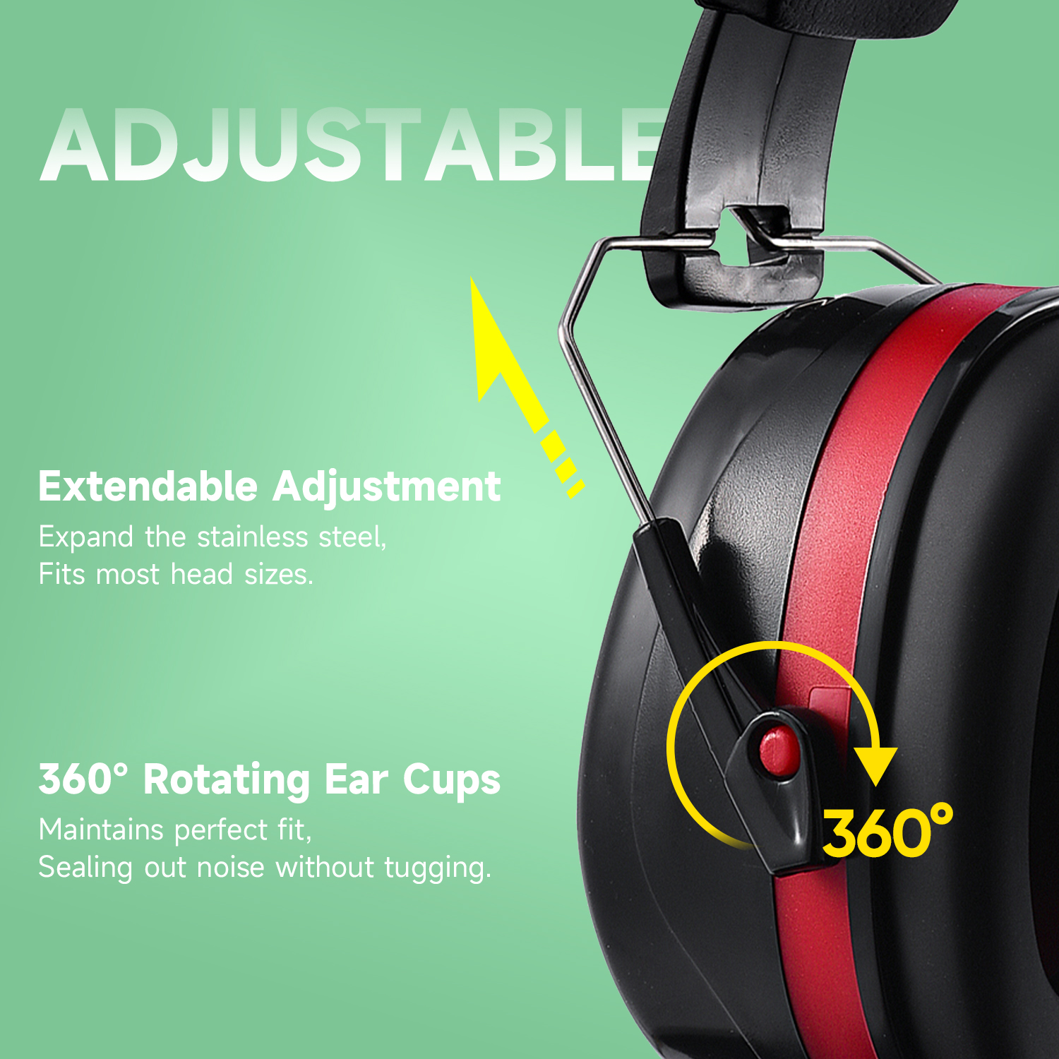 Listo Stock ABS Protective Ear Muffs EM-5002 Rojo