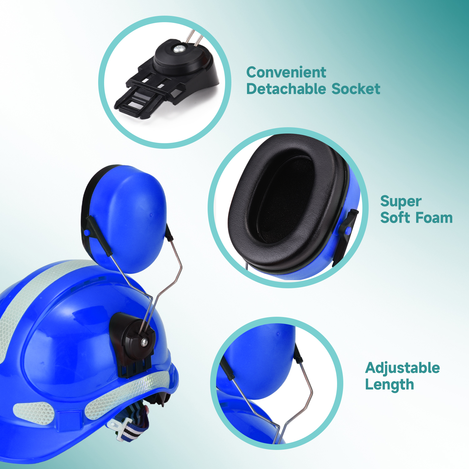 Muffs de oído de alta calidad E-2008 Azul