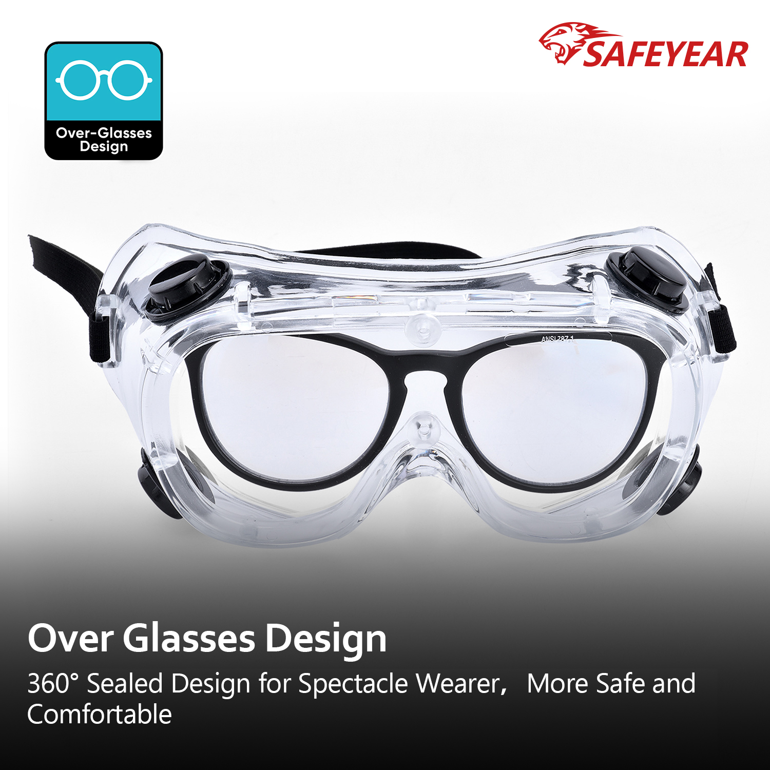 Stock Ready Clear Safety Googles SG032