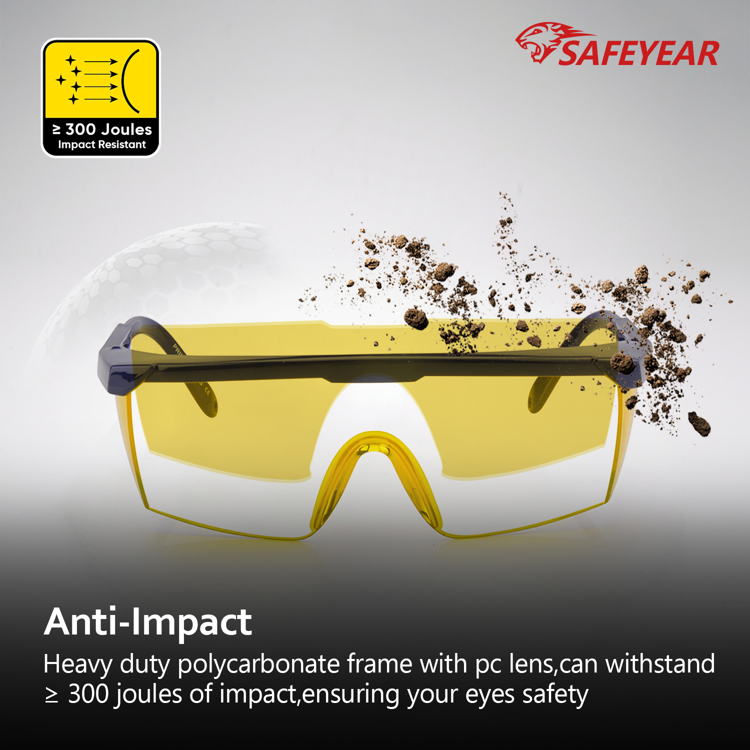 Gafas de seguridad para PC de protección con láser KS102 Amarillo
