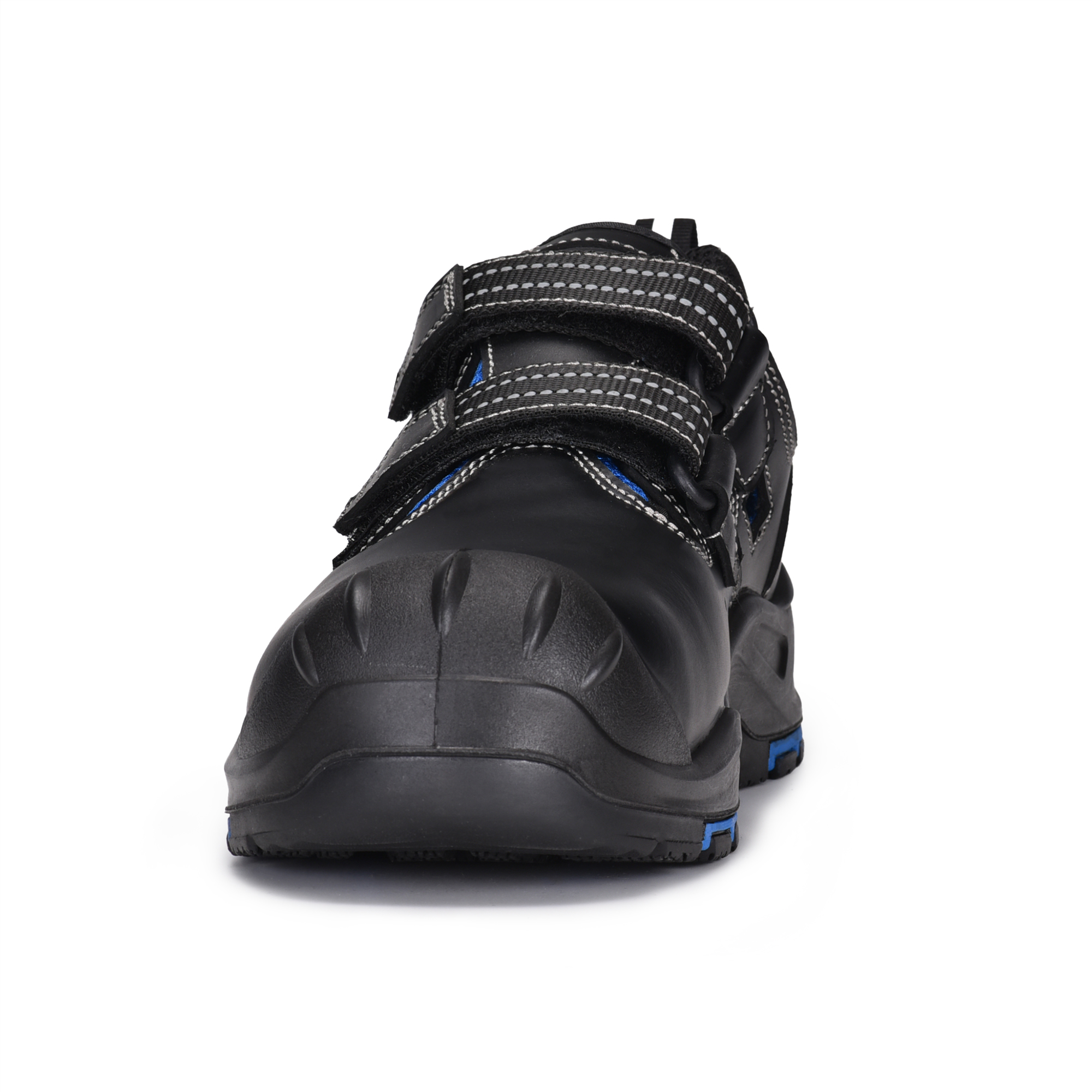 Sandalias Zapatos de trabajo Velcro Design L-7585 Azul / Metal gratis