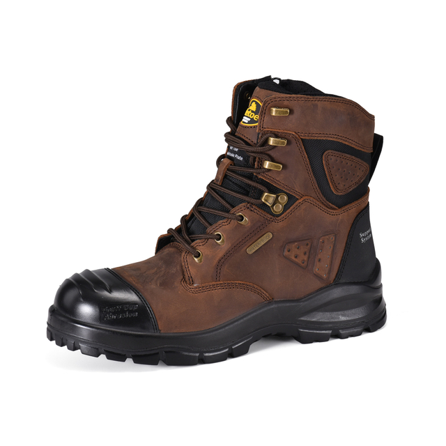  Botas de trabajo pesadas de la dedo del agua compuesta membrana impermeable M-8580 marrón