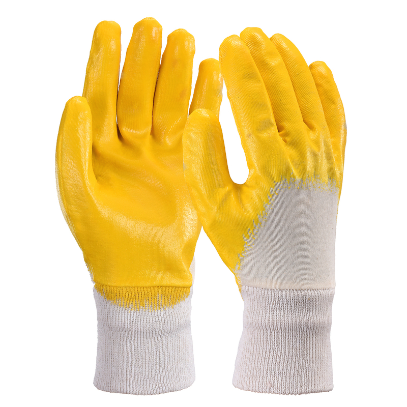 Guantes de trabajo industriales recubiertos de nitrilo FD1289 Amarillo