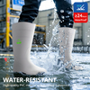 Botas de agua ocupacionales: botas de lluvia de trabajo impermeables de PVC para limpieza y ambientes húmedos, color blanco