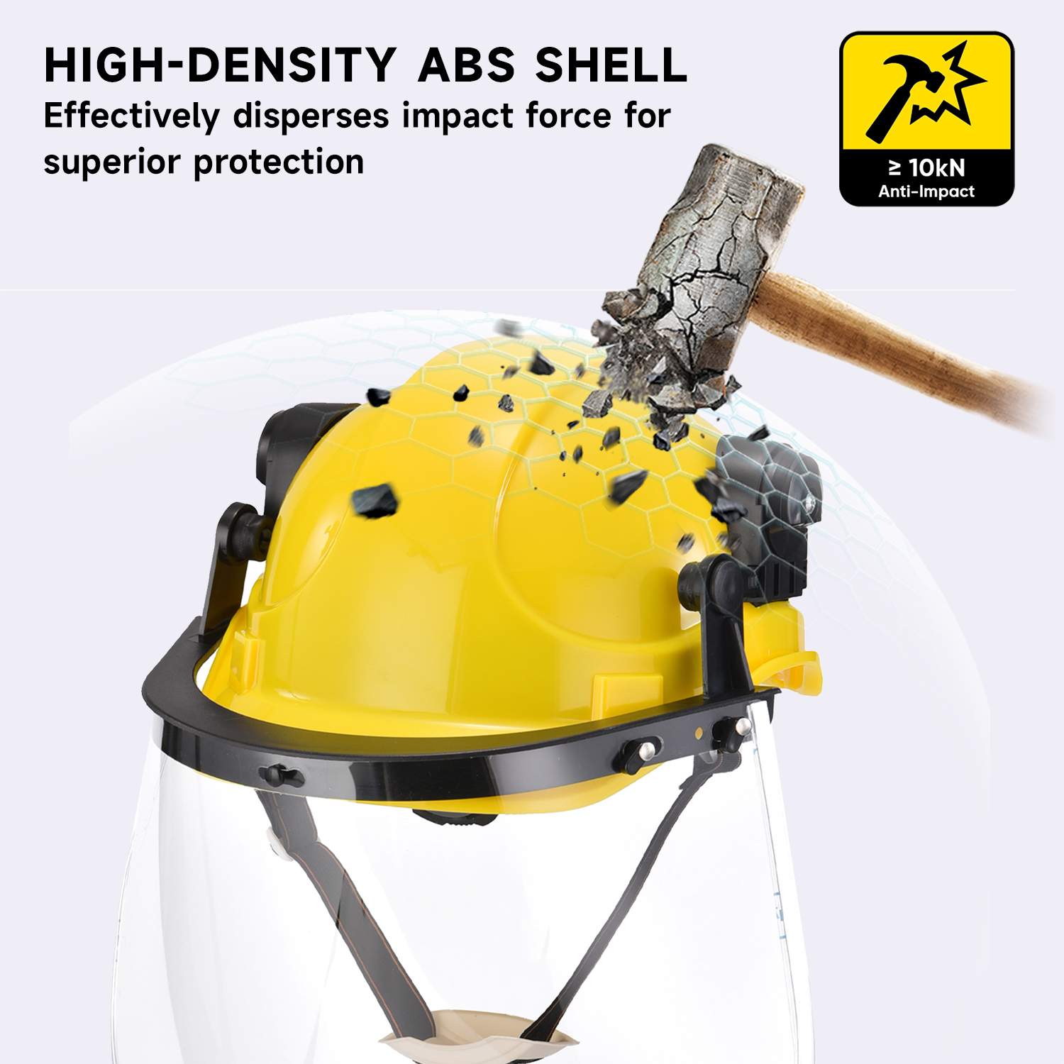 Casco de seguridad ventilado con visera de protección facial