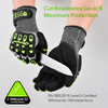Guantes de nivel de corte HDPE Guantes de trabajo protector TPR9004 Verde