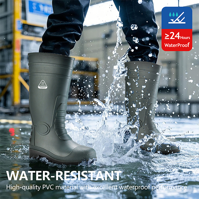 PVC BOTAS DE LLUVIA DE GUMA W-6038 Verde