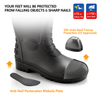 Botas de goma de goma impermeables W-6038 negro