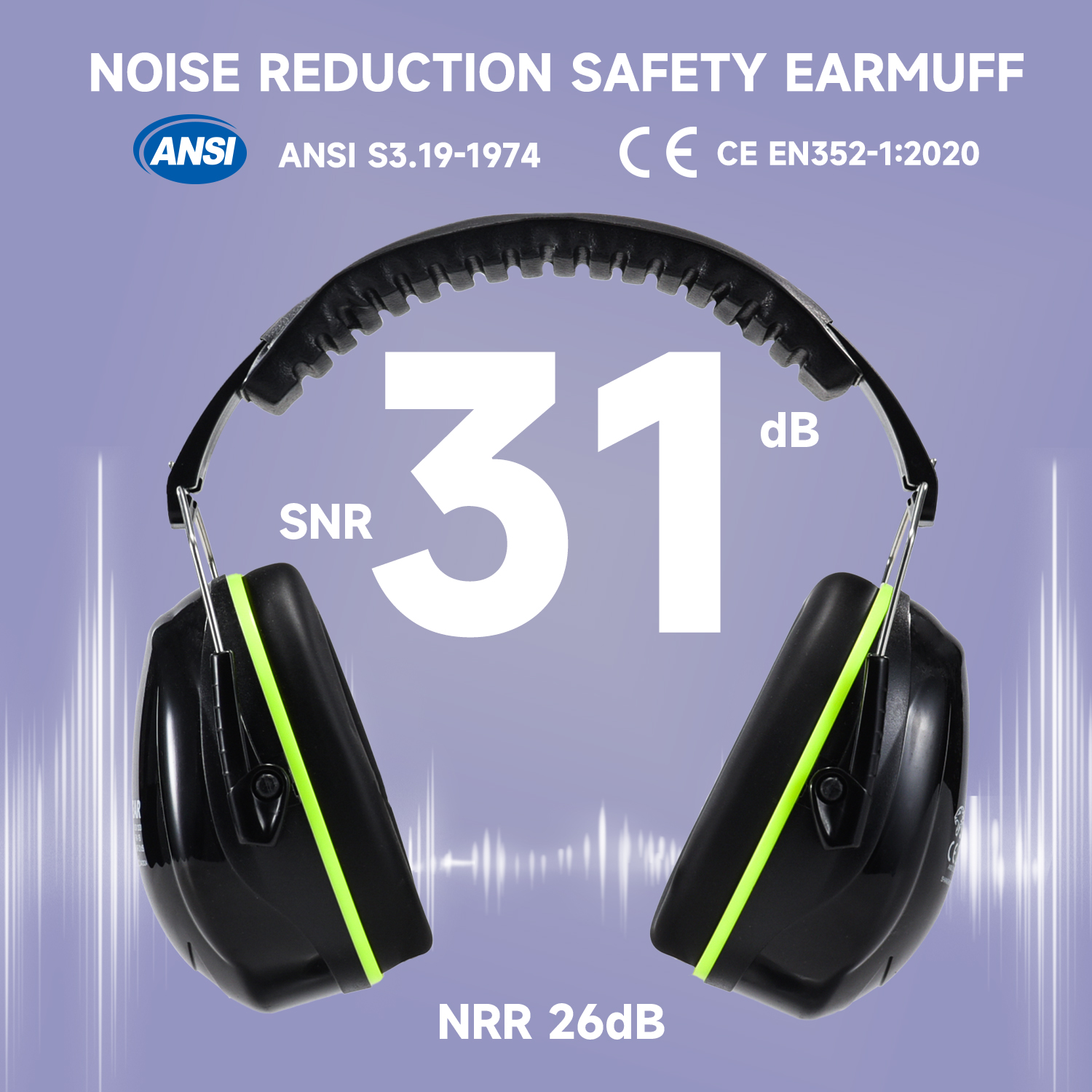 ABS Protección auditiva Muffs de orejas Protective Muffs Ready Stock FM-1B Verde