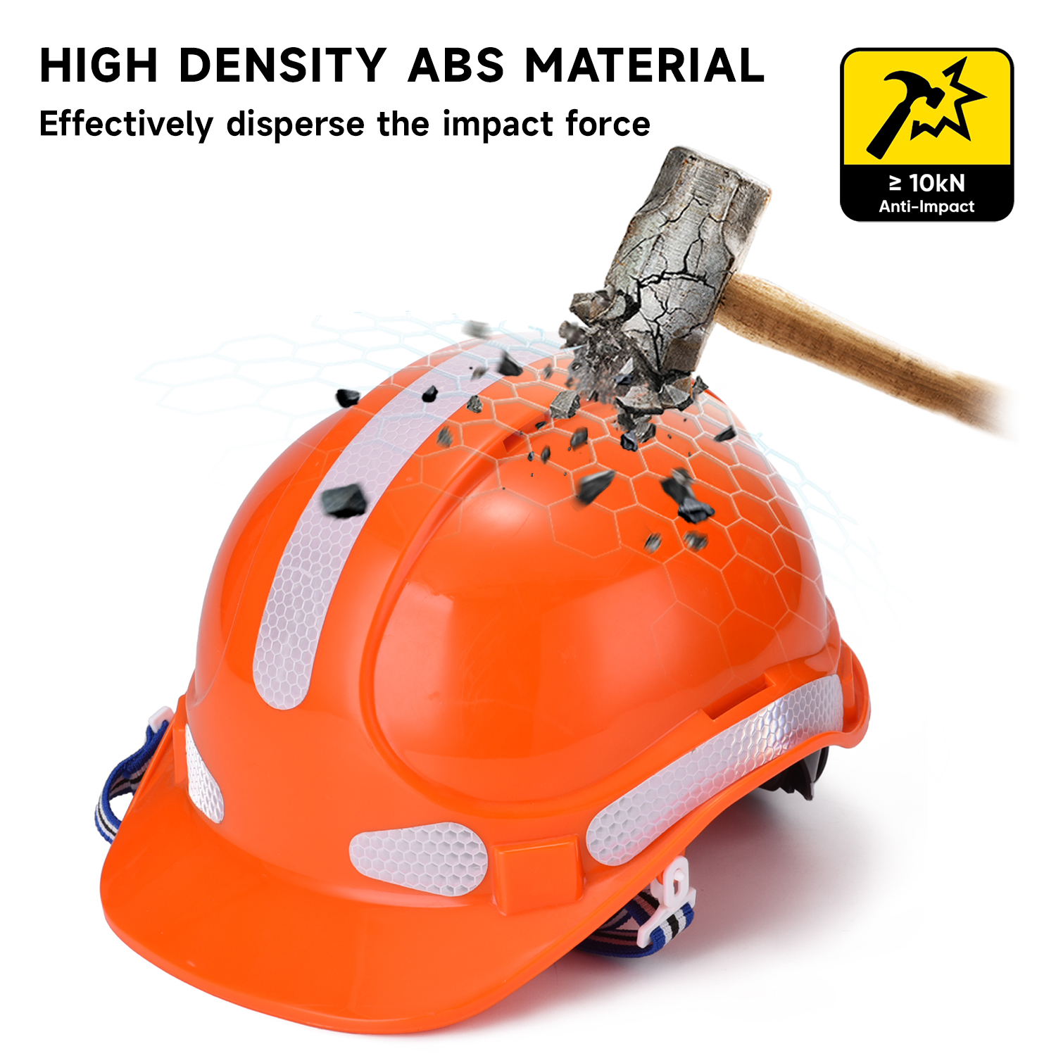  Fabricación de orejas de la construcción Casco de seguridad ABS CE Helmets de seguridad aprobados W-018 Orange