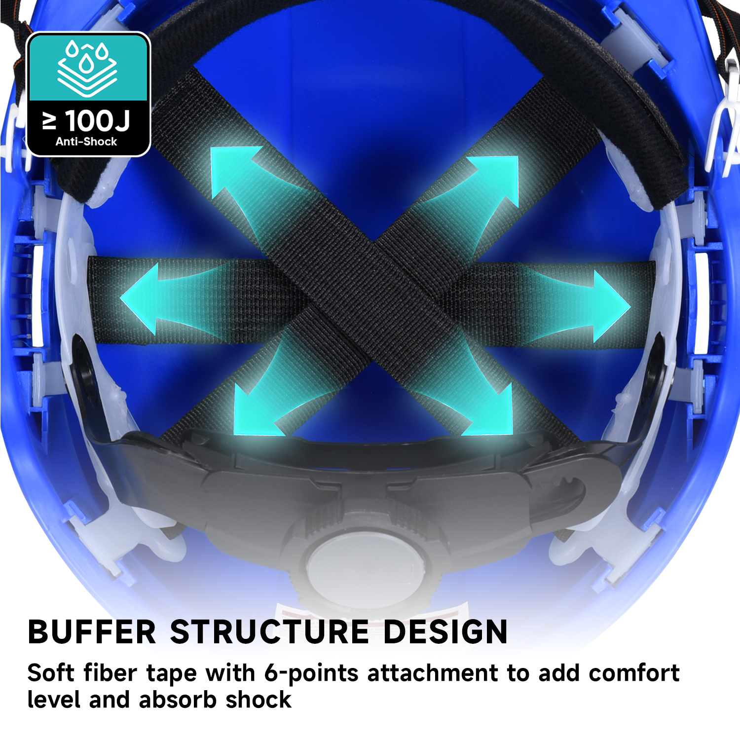Casco de seguridad industrial W-018 Azul
