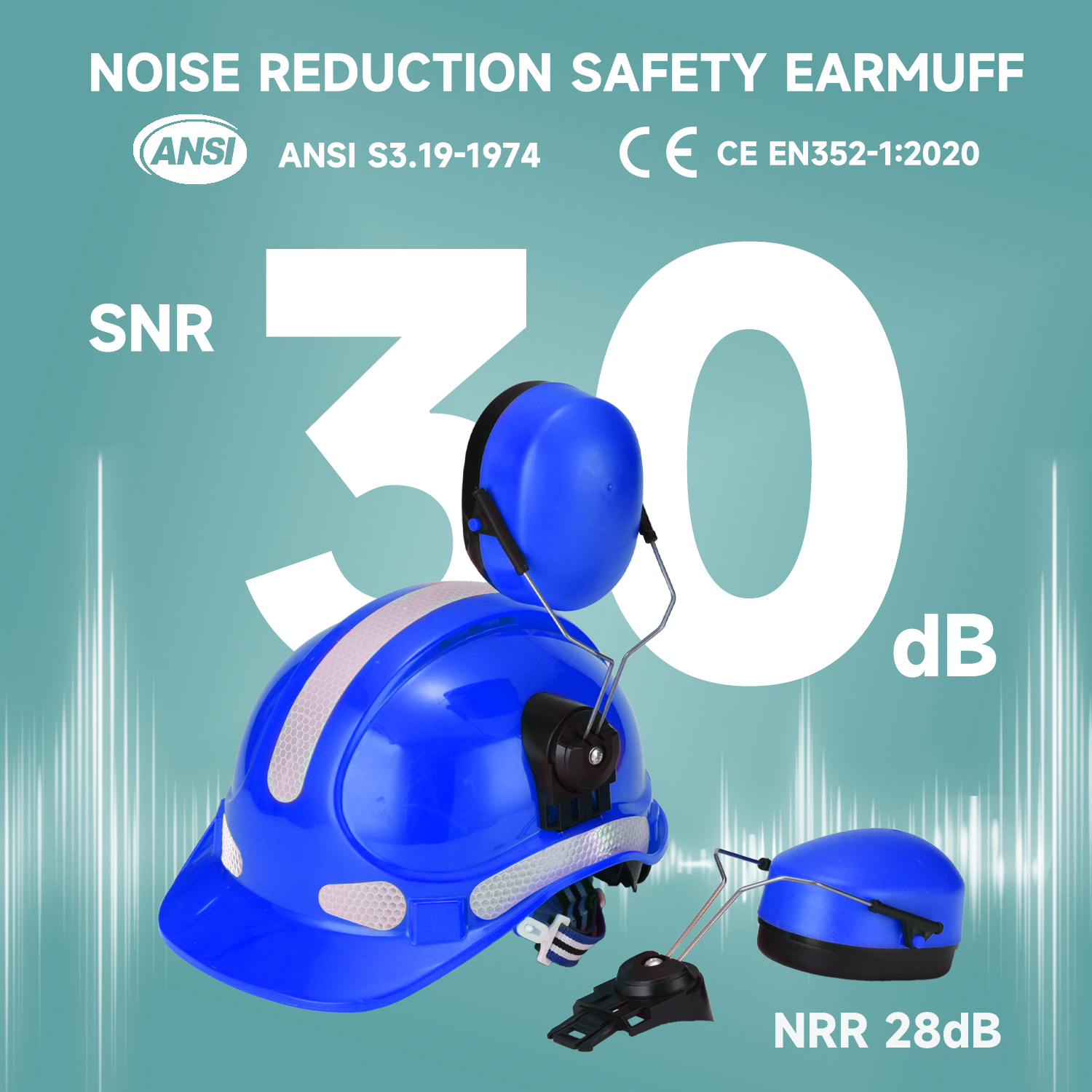 Muffs de oído de alta calidad E-2008 Azul
