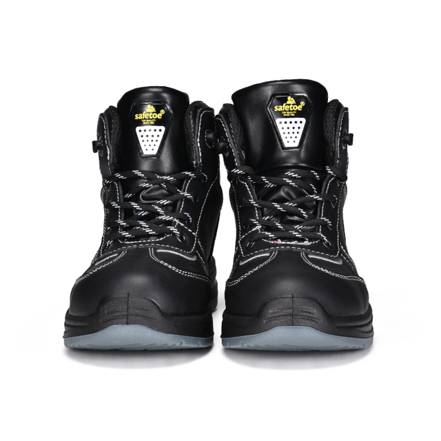 Botas de Trabajo Mujer Piel Vacuno Negra con Puntera de Acero de Seguridad M-8516 Lisa