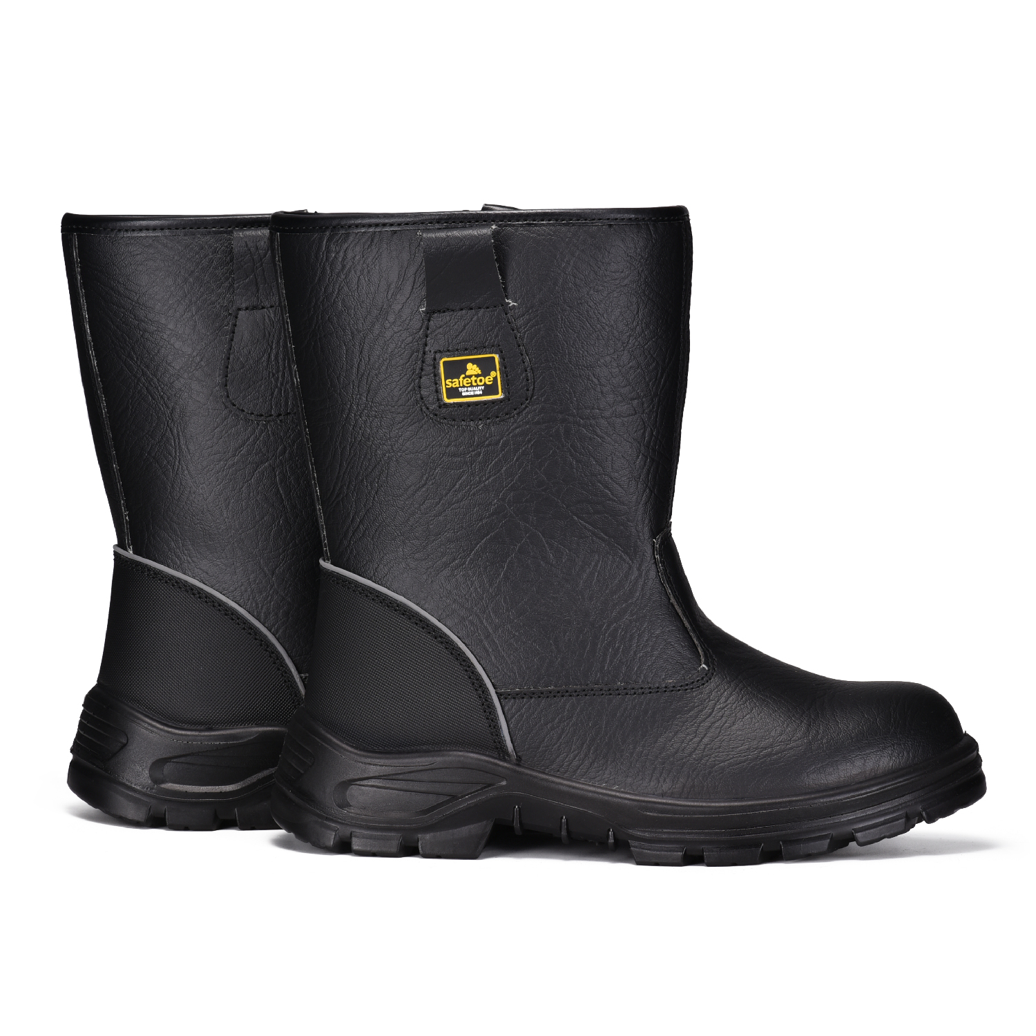 Botas industriales y de construcción con punta de acero para hombre para trabajo en el sitio H-9430 Negro