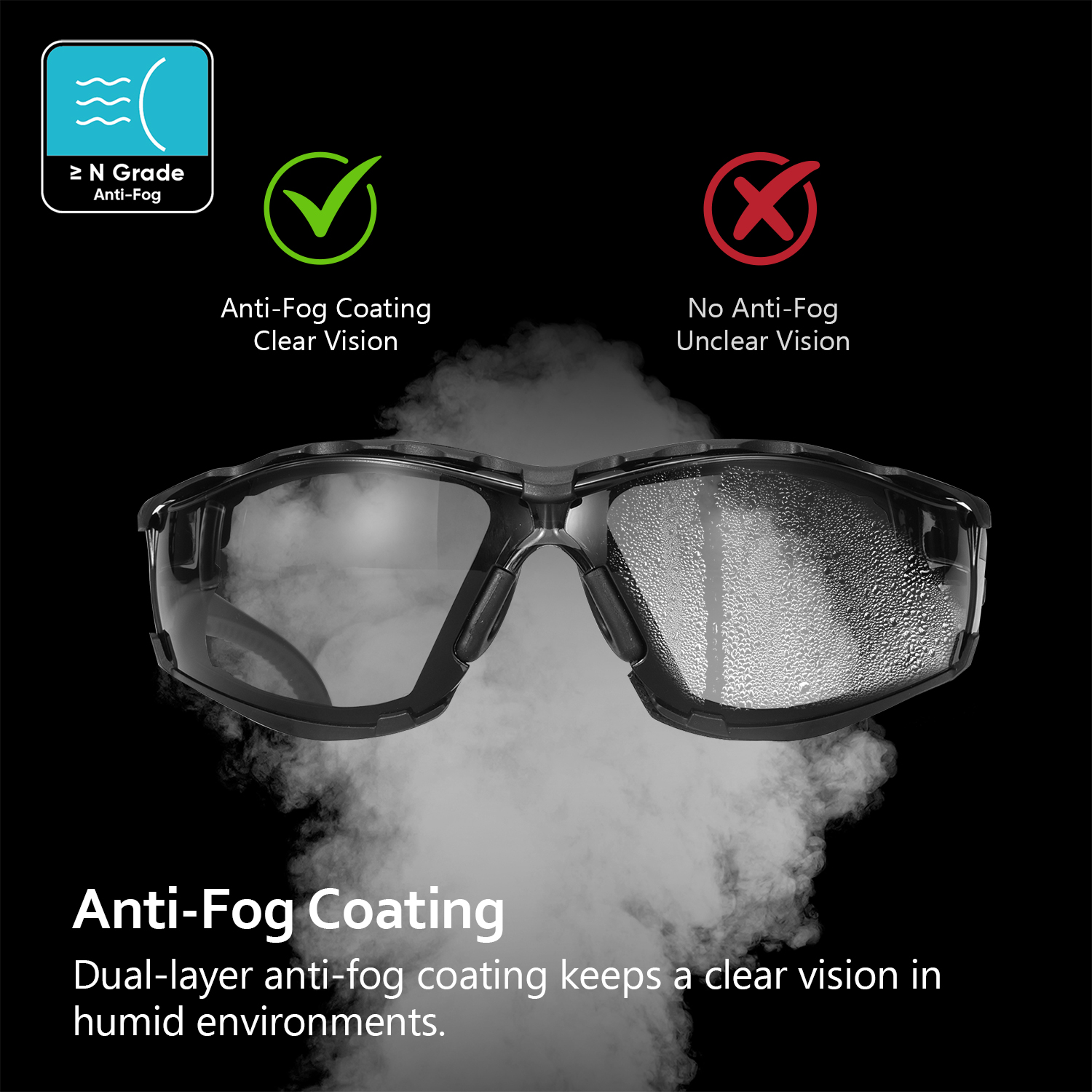 Gafas de seguridad protectores de stock listos para mujeres SG037 Negro