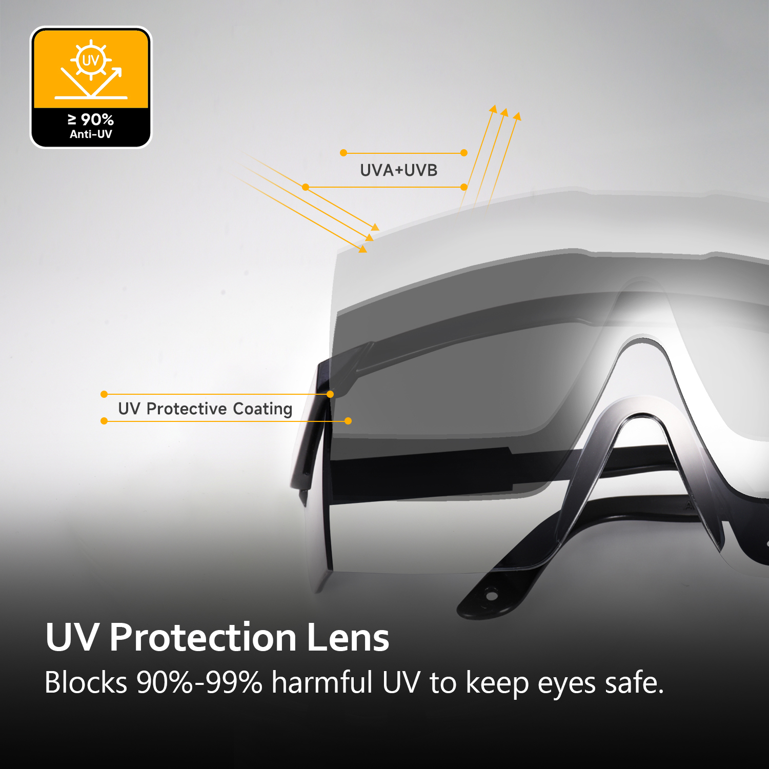  Gafas de seguridad de PC oscuro KS102 Negro