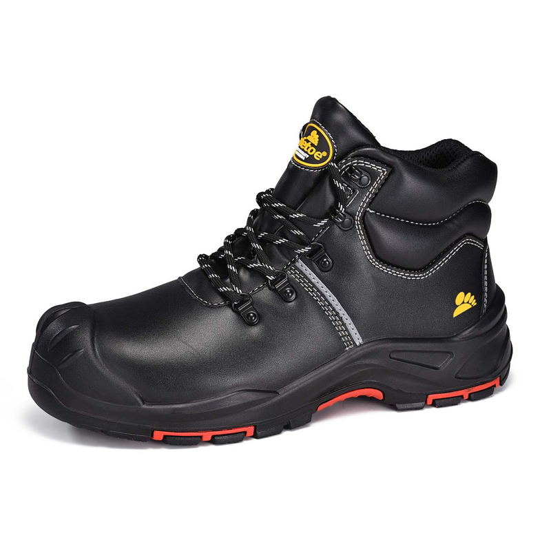 Zapatos de seguridad PU/goma impermeables con punta de acero M-8575