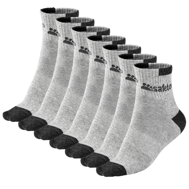 Safetoe Calcetines de Trabajo Antibacterianos 100% Algodón – 7 Pares