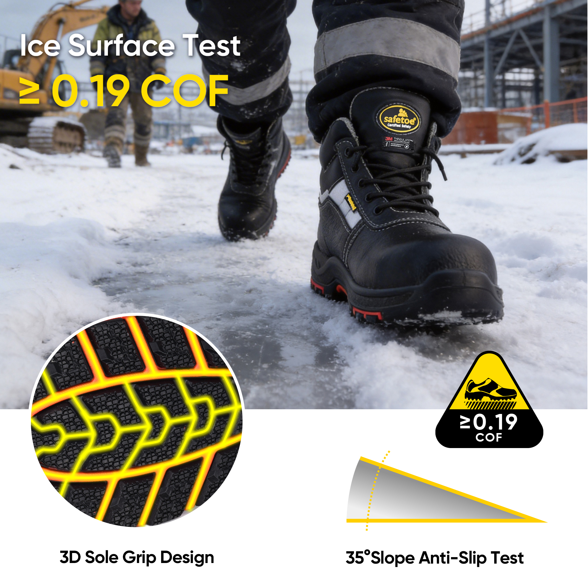 Safetoe Botas de seguridad aisladas para almacenamiento en frío M-8027PR ColdGuarder