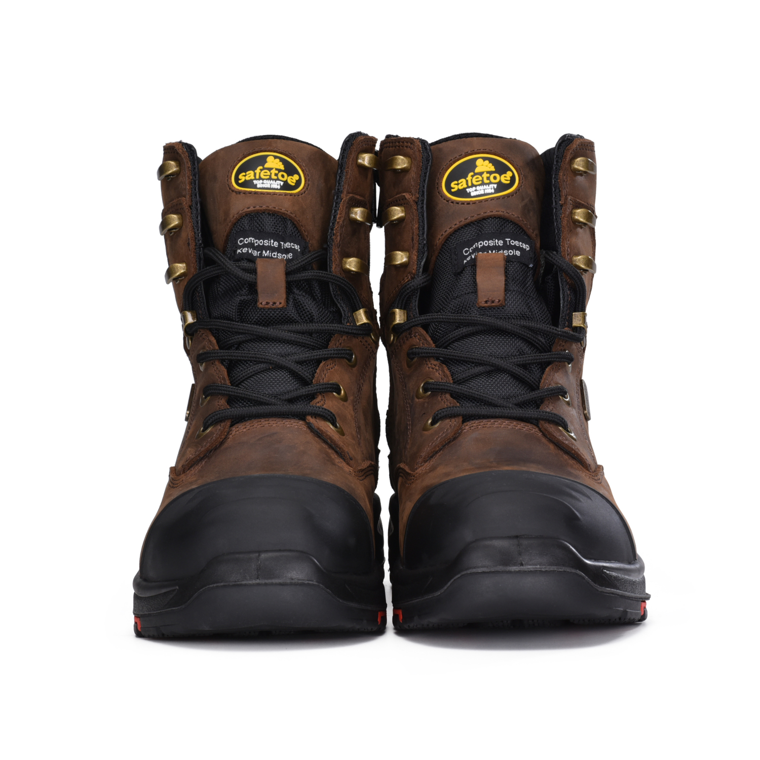 Botas de trabajo resistentes a deslizamiento Botas de seguridad impermeables S7 para hombres M-8580 Brown