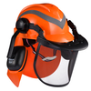 Cascos forestales y sombrero de protección de escudo de cara M-5009 naranja