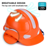  Fabricación de orejas de la construcción Casco de seguridad ABS CE Helmets de seguridad aprobados W-018 Orange