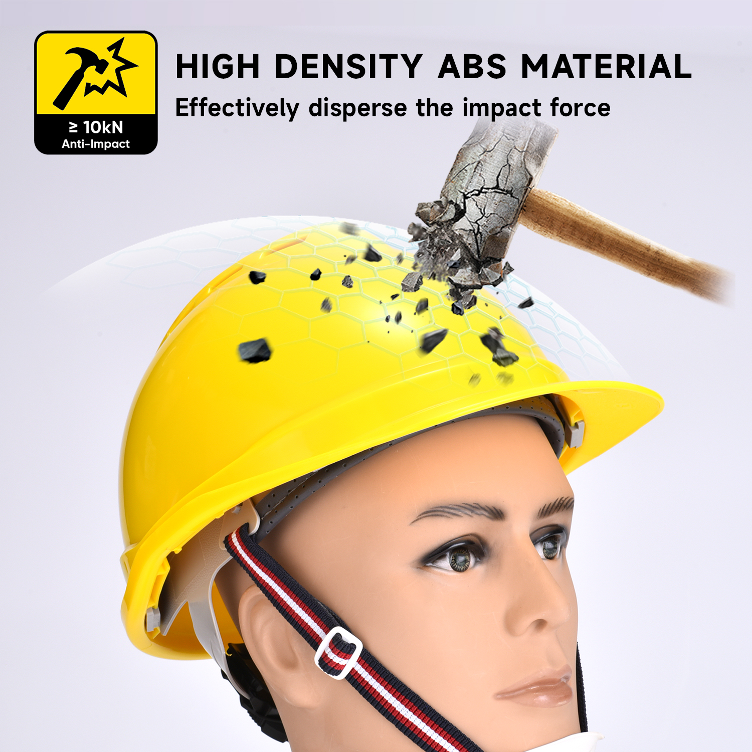 Casco de seguridad industrial amarilla W-002