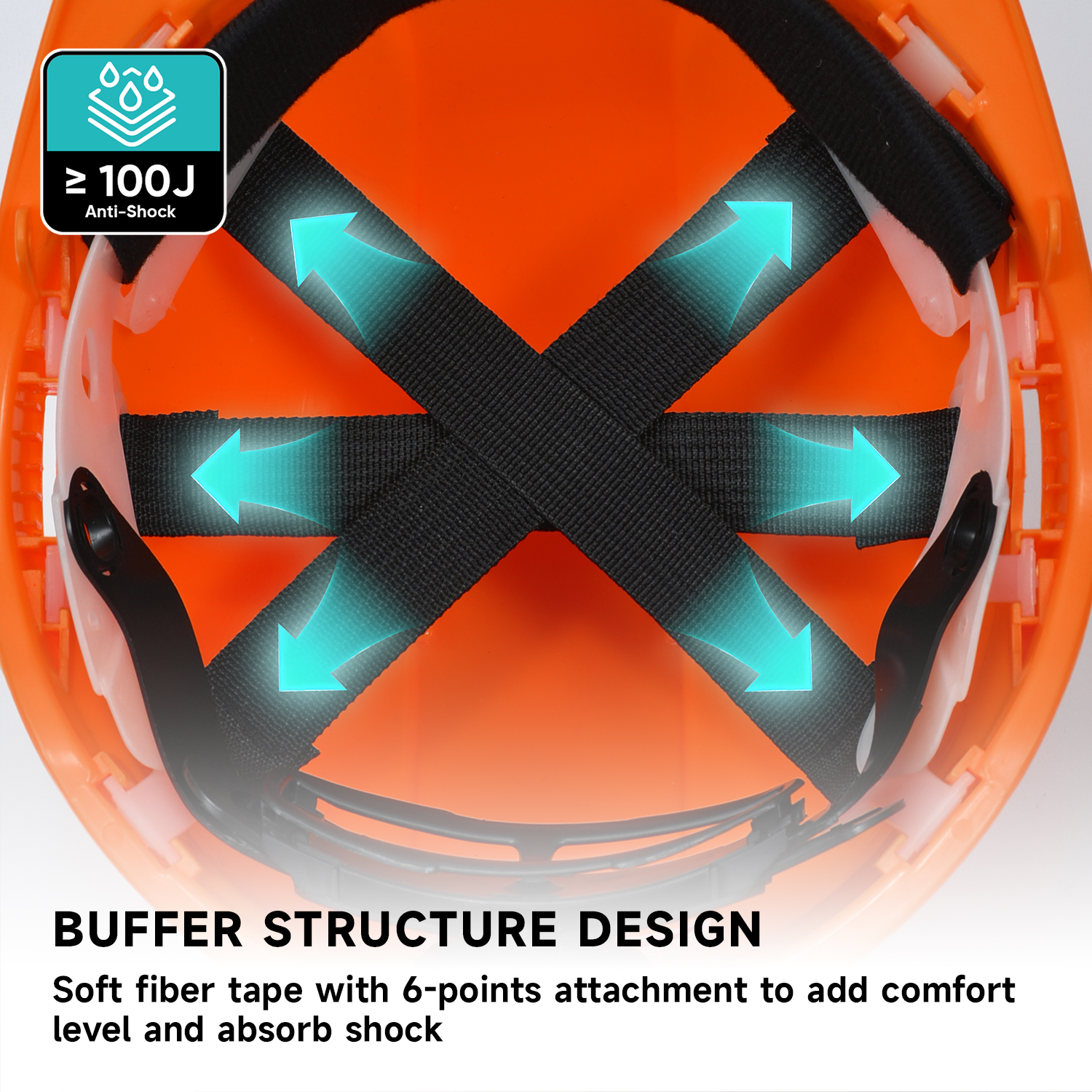 Casco de trabajo anti-shinging W-002 naranja