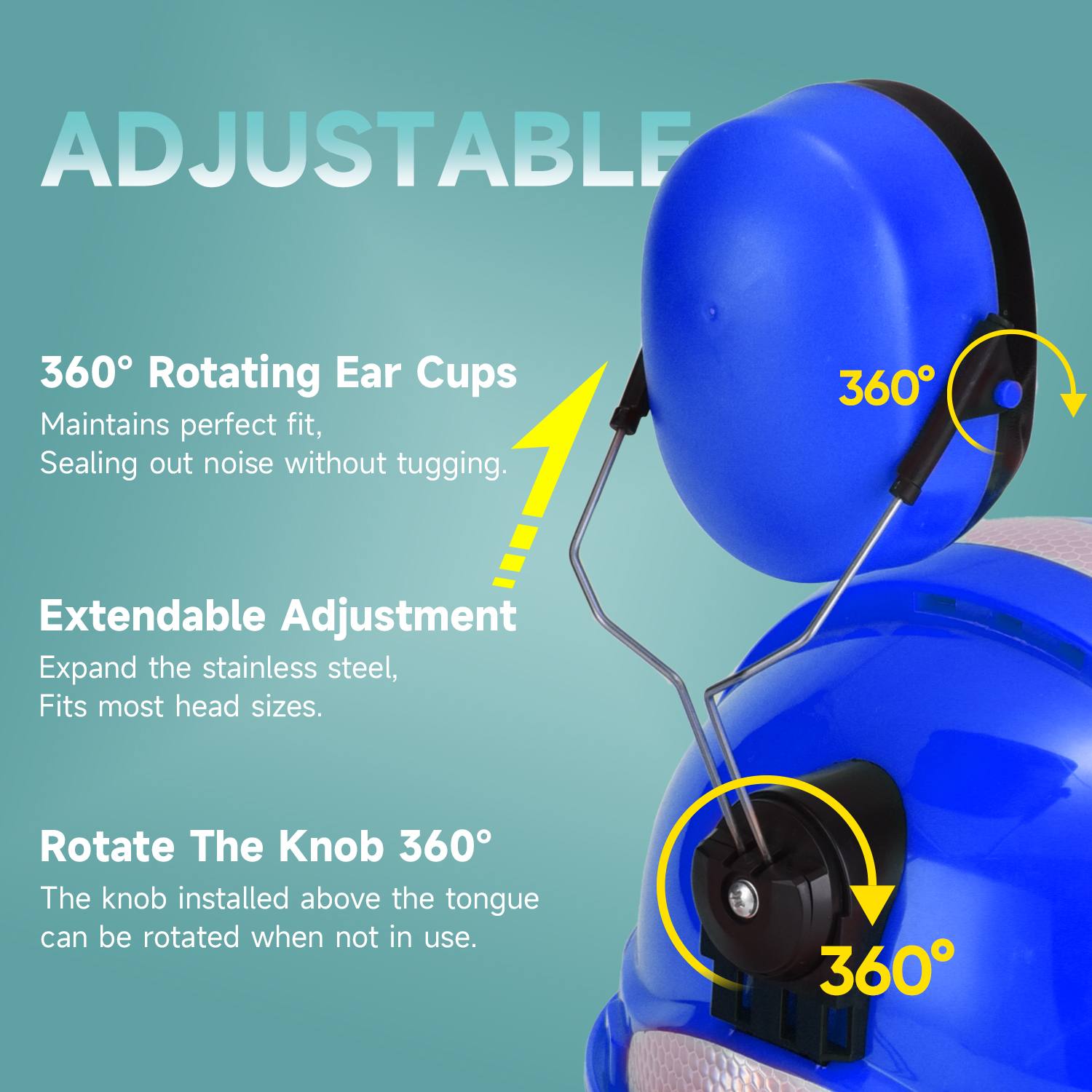 Muffs de oído de alta calidad E-2008 Azul