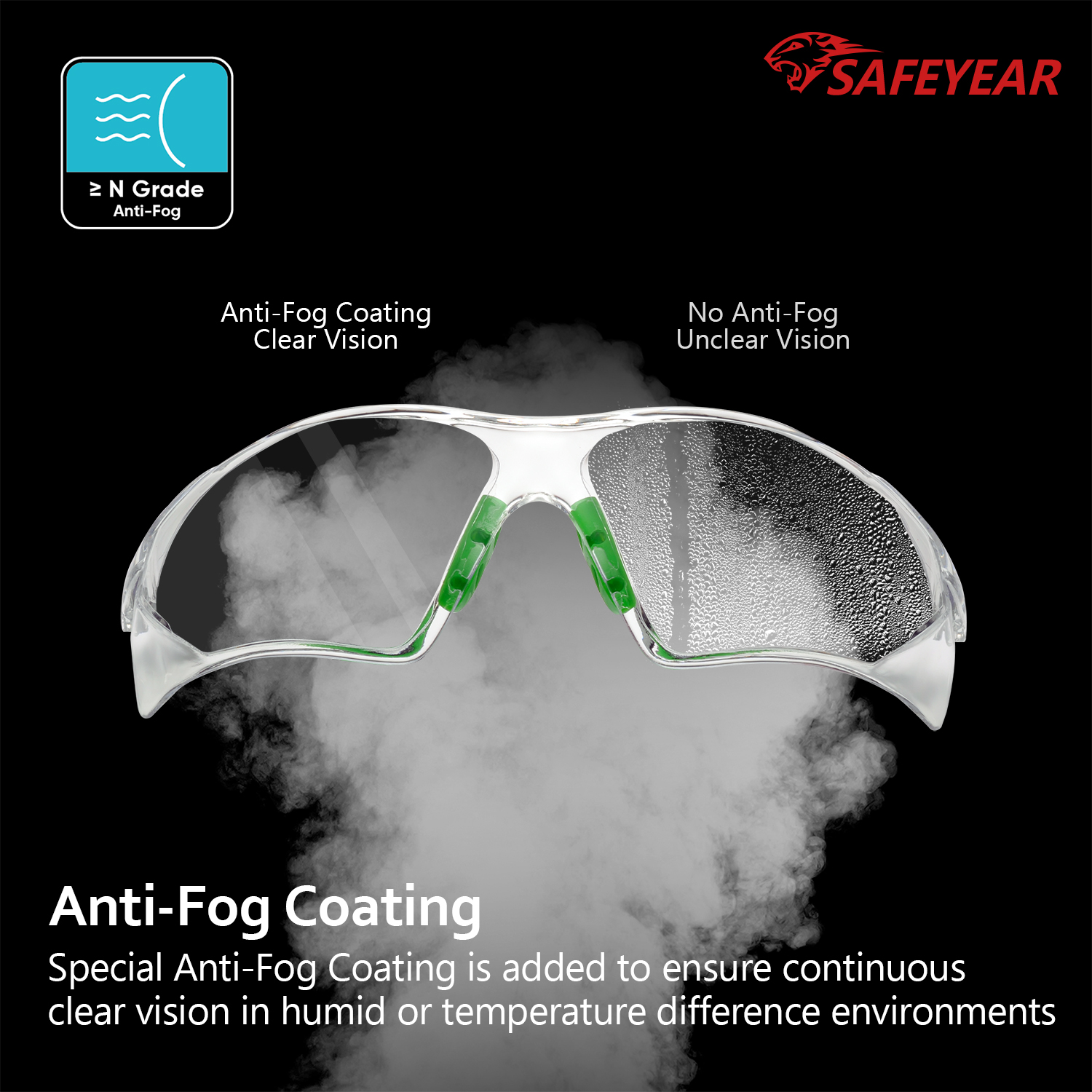 Listas de seguridad anti-fog de stock SG003GN