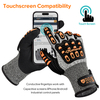 Guantes de trabajo de fábrica Guantes de trabajo mecánicos resistentes a los cortes TPR9004 Naranja