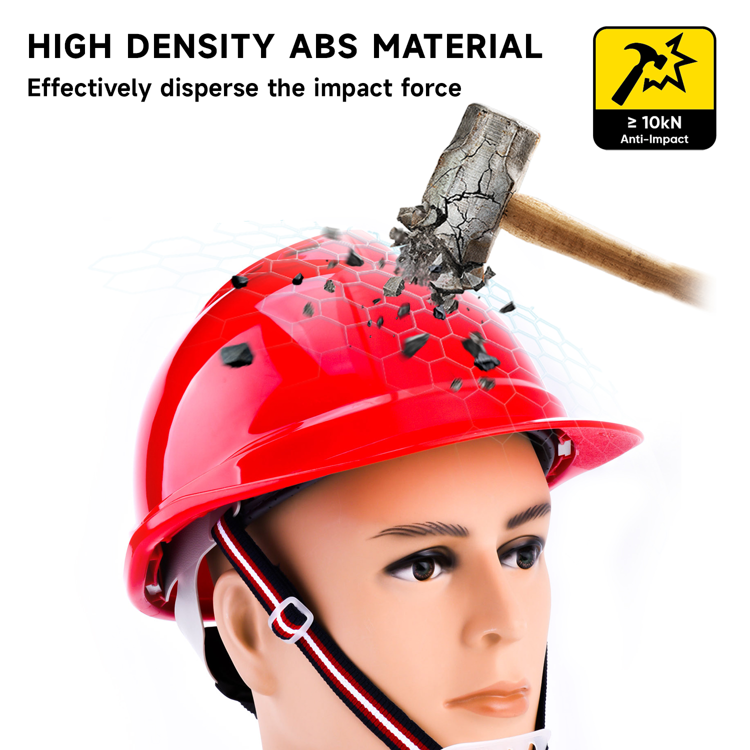 Casco de trabajo de construcción roja W-002 