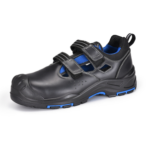 Sandalias Zapatos de trabajo Velcro Design L-7585 Azul / Metal gratis
