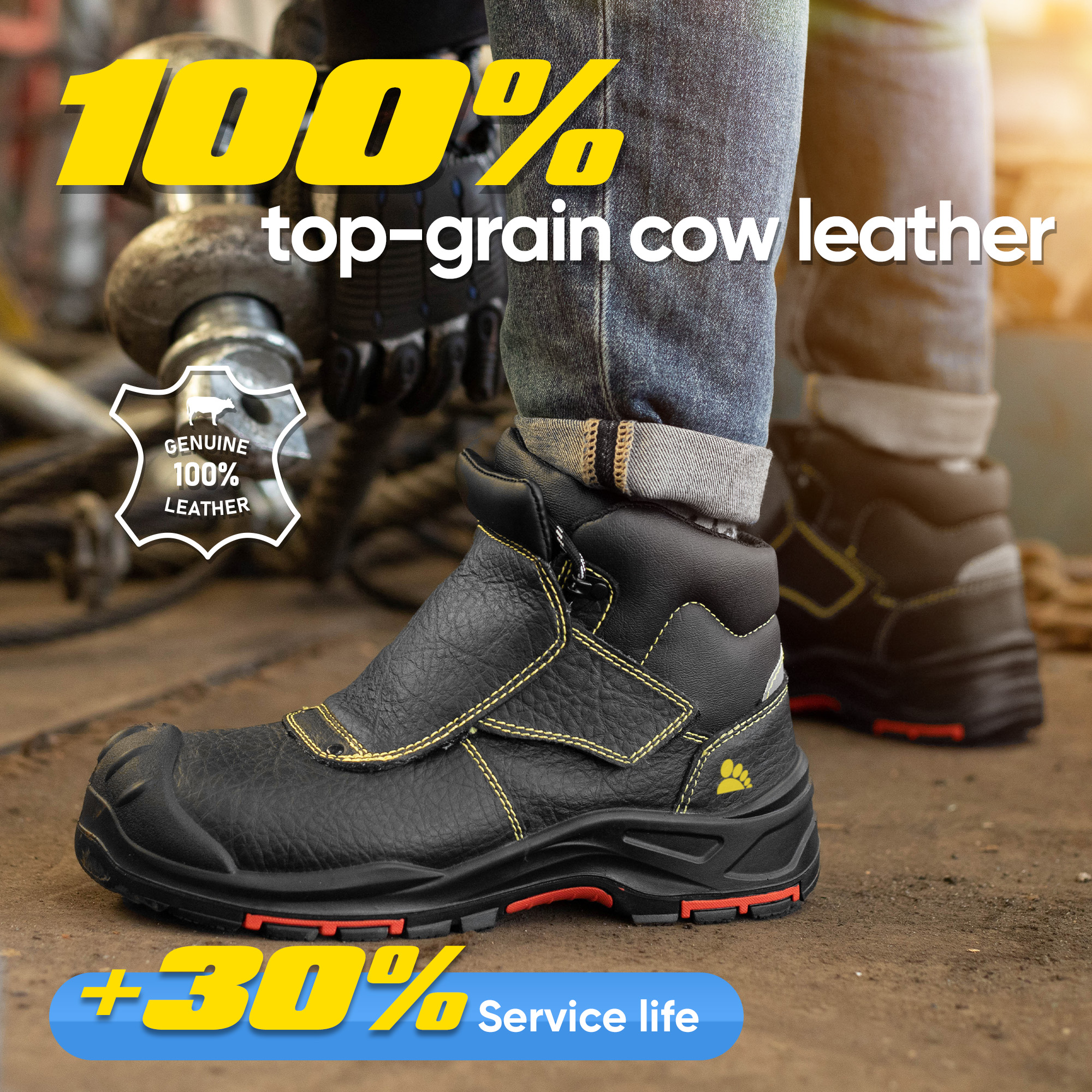 Vortigard ™ Botas de soldadura de trabajo de seguridad compuesto no metálico para trabajadores soldadores M-8387