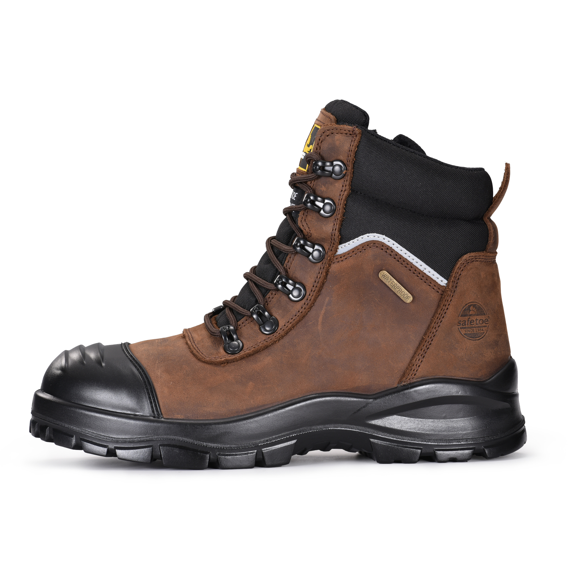  Botas de trabajo de seguridad de los pies compuestos Membrana impermeable M-8577 Brown