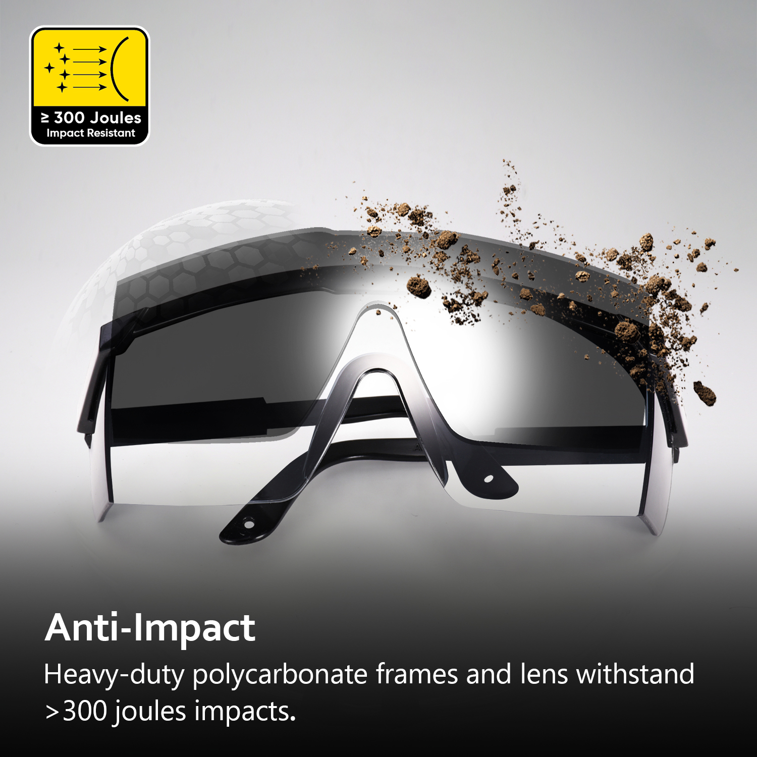 Gafas de seguridad de PC oscuro KS102 Negro