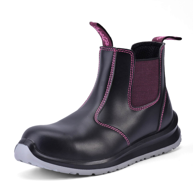 Safetoe Botas de seguridad sin cordones Chelsea para mujer | Lunawalk M-8025FM