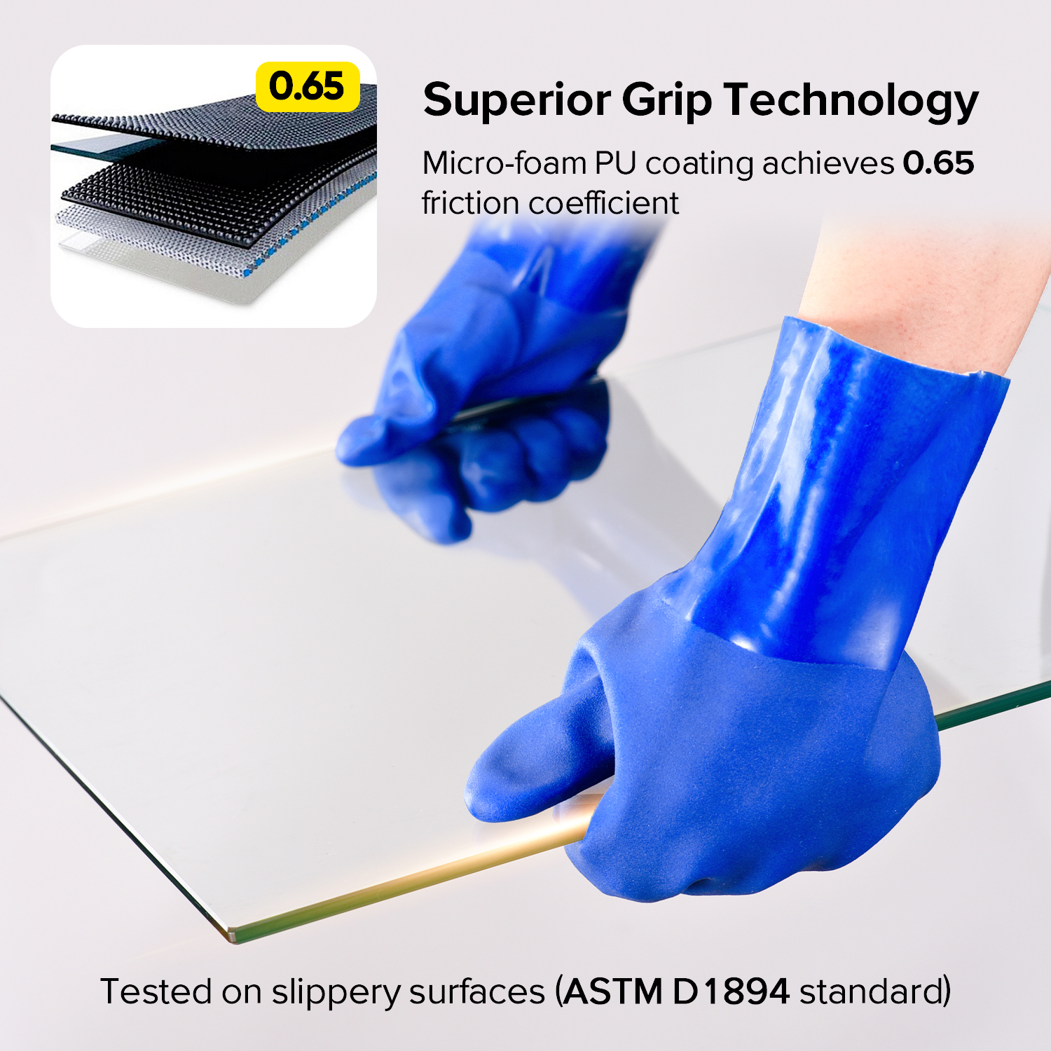 Guantes de trabajo resistentes a químicos y aceites GSP0211 Azul