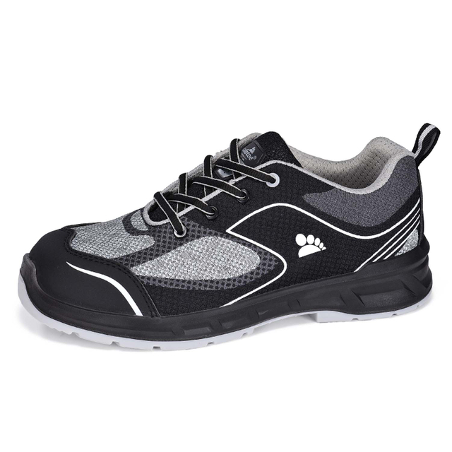 Zapatos de seguridad de tejido 3D ligeros y transpirables L-7501 Gris