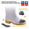 Botas de lluvia Wellington de PVC para limpieza y entornos industriales húmedos W-6037 Blanco AquaPioneer