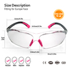 Gafas de seguridad antivaho ANSI Z87.1 CE EN166 UV400 Gafas protectoras SG003 Rosa