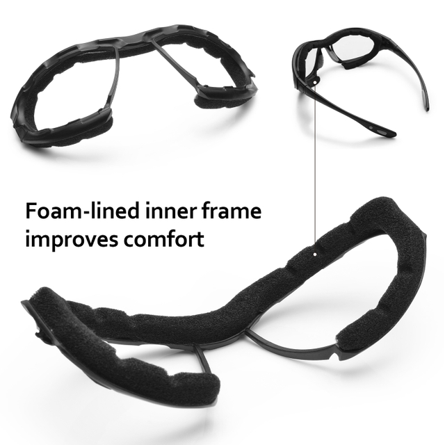 Gafas de seguridad antivaho ultracómodas con espuma interior acolchada | ANSI Z87.1 y EN166 SG002