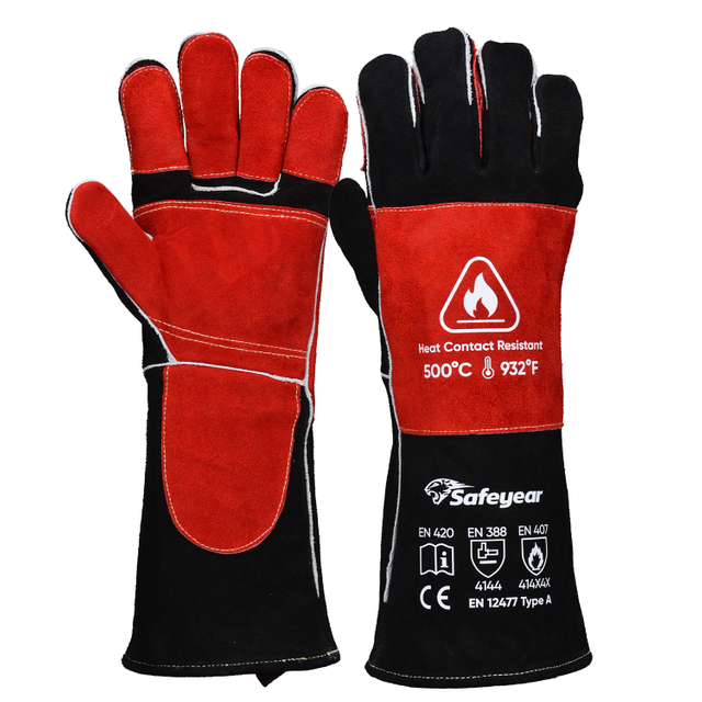 Guantes de soldadura de cuero para MIG/TIG | Protección contra el calor (EN 407) FL-1023