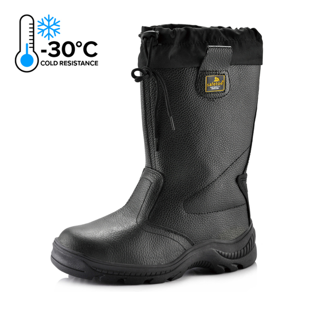 Zapatos de trabajo de seguridad para la nieve cálidos negros para hombres