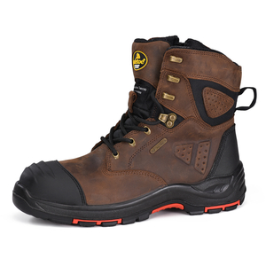 Botas de trabajo resistentes a deslizamiento Botas de seguridad impermeables S7 para hombres M-8580 Brown