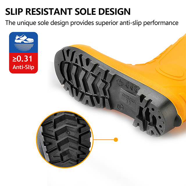 Botas de lluvia resistentes S5 W-6038 Amarillo
