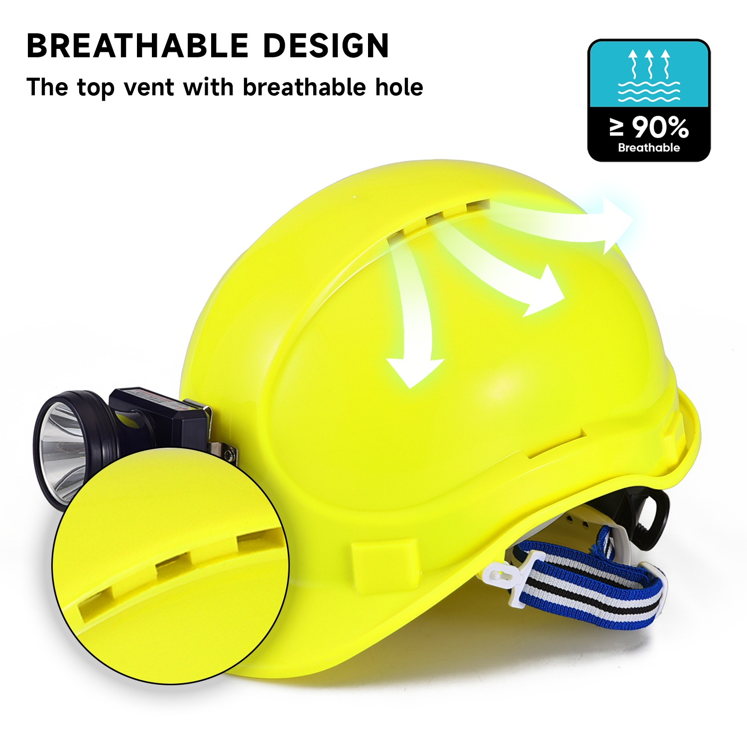 Construcción del casco Hat Hard ABS CE APROBADO CELMETS W-018 Amarillo