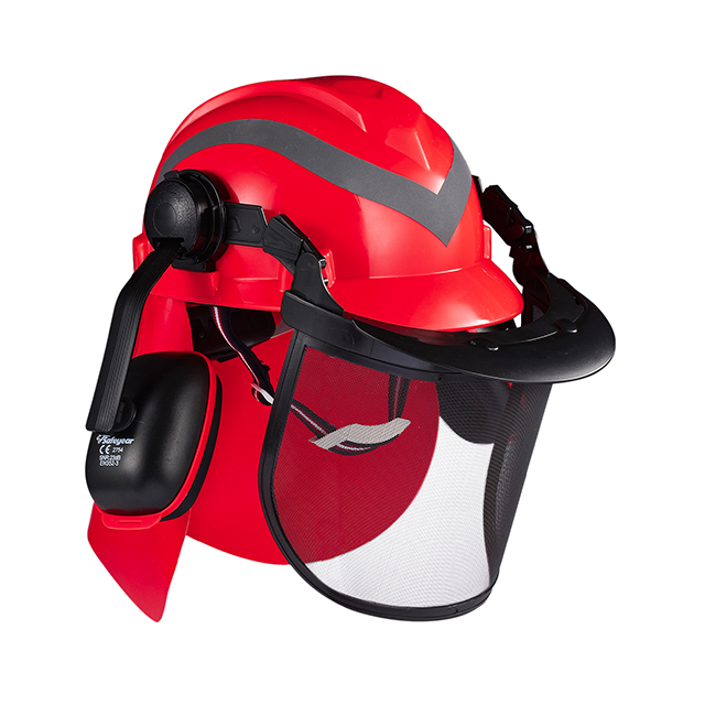 Cascos de seguridad y protectores faciales y orejeras M-5009 rojo