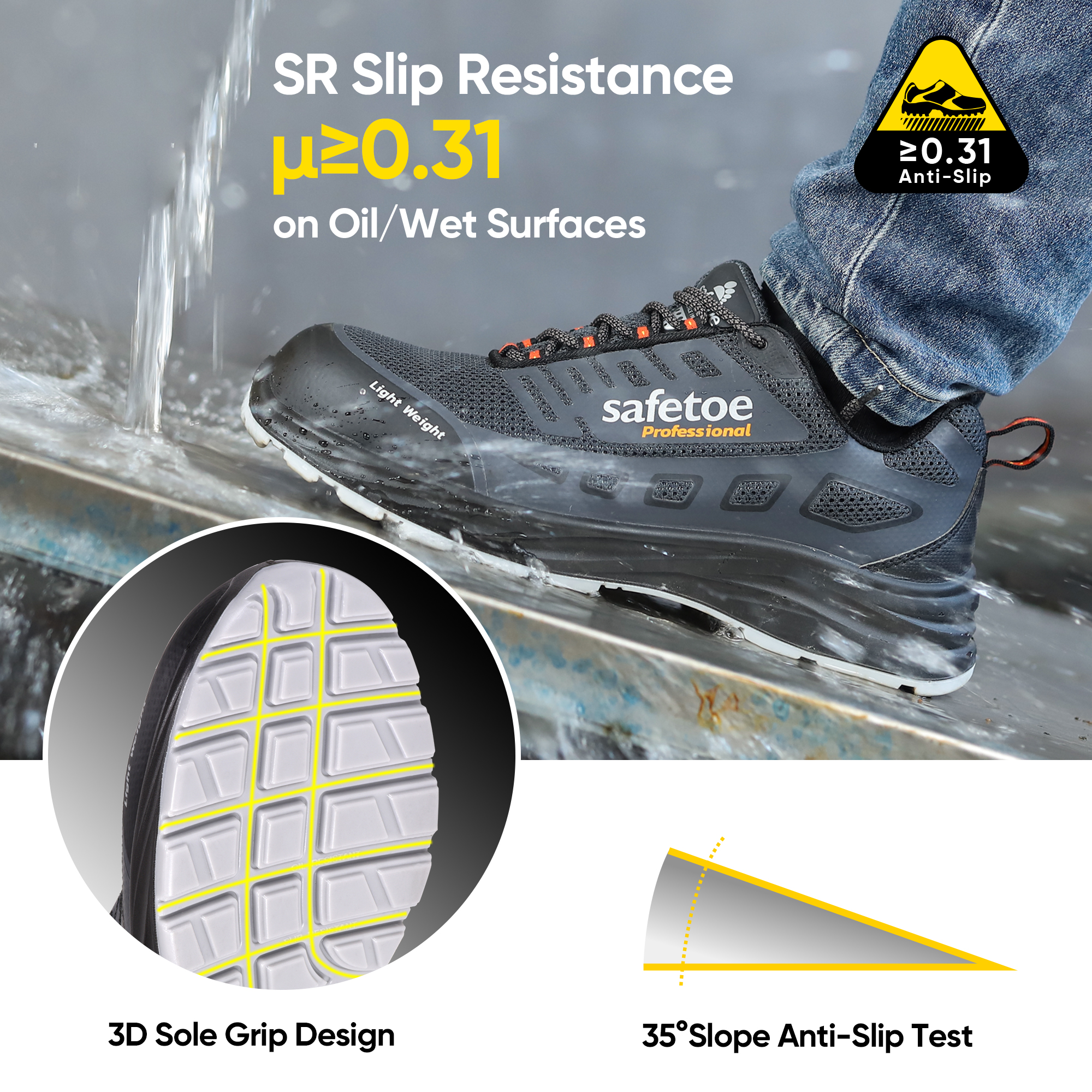 Zapatillas de trabajo transpirable Zapatillas de seguridad Warehouse L-7571