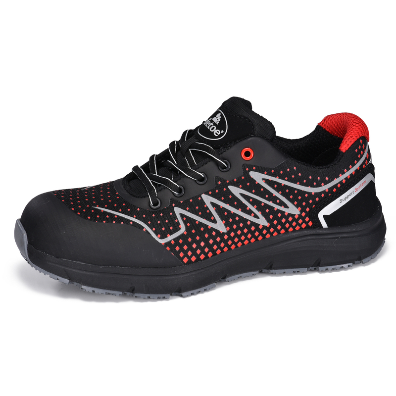 Zapatos de seguridad no metálicos ultraligeros y transpirables L-7530 rojo
